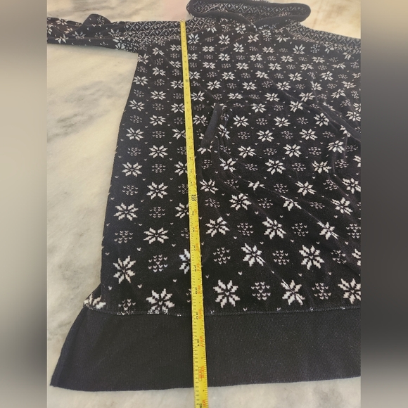 Simply Vera Vera Wang Black & White Patterned Hoodie Night Loungewear | Large - Picture 2 of 5